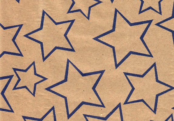 PAPEL DE REGALO KRAFT ESTRELLA AZUL